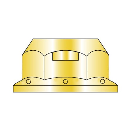 Newport Fasteners Top Lock Lock Nut, 1/2"-13, Steel, Grade G, Yellow Zinc, 600 PK 369950